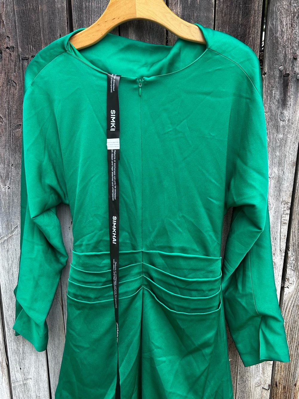 NWT Simkhai Harpor Satin Mini Dress Kelly Green 6 - Picture 10 of 16